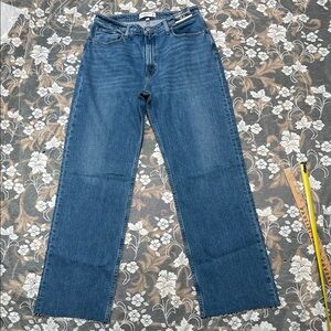 Abercrombie & Fitch The 90’s Relaxed Jean High Rise Curve Love Straight Leg Blue